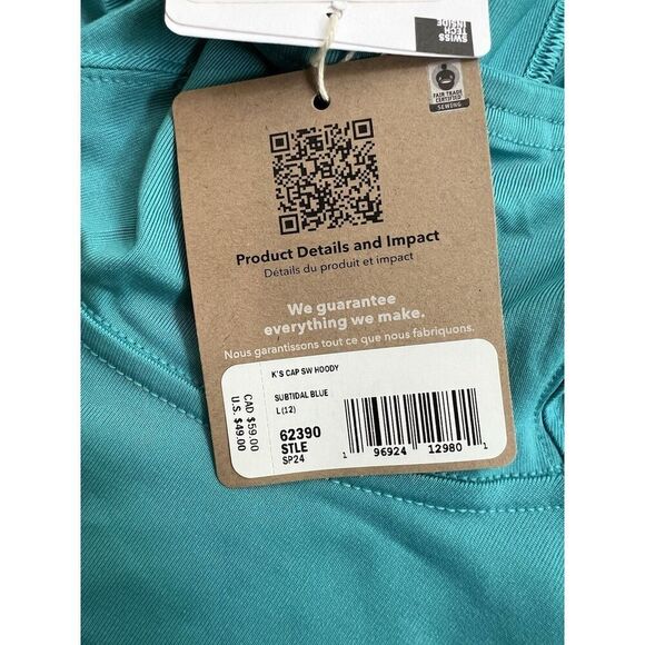 Patagonia Kids' Capilene Cool Silkweight Hoodie Subtidal Blue NWT Size L (12) - Picture 3 of 6